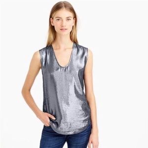 J.Crew Navy Shimmer Shell Tank Top